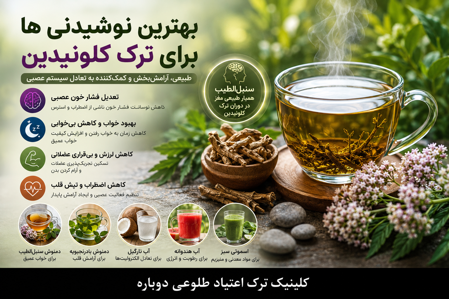 بهترین نوشیدین ها برای ترک کلونیدین